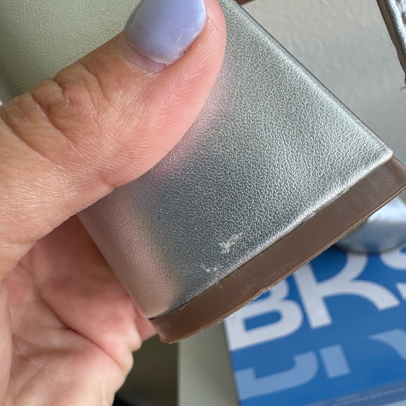 Silver BKS Block Heel Sandals - Size 10M - Picture 4 of 14